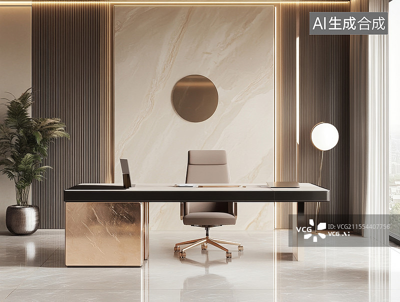 【AI数字艺术】现代豪华办公室内景图片素材