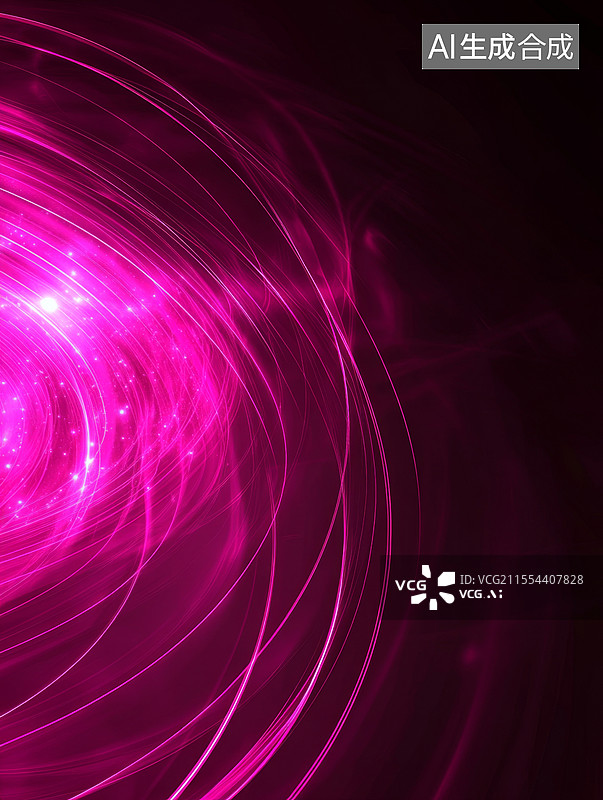 【AI数字艺术】粉色光芒的旋转光束图片素材