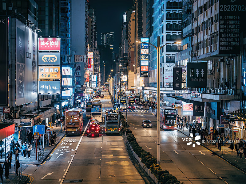 香港旺角夜景图片素材