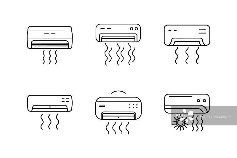 空调图标线条艺术图片素材