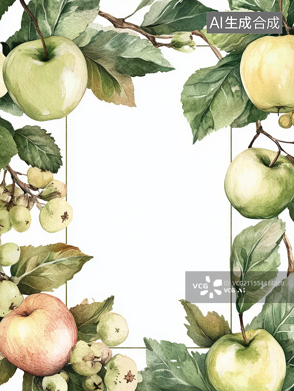 【AI数字艺术】水果边框背景图片素材
