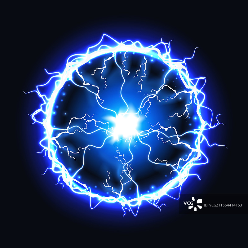 球形闪电能量电圈效果图片素材