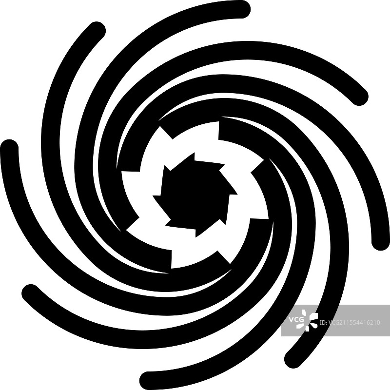 黑色的黄金螺旋神圣几何符号图标图片素材