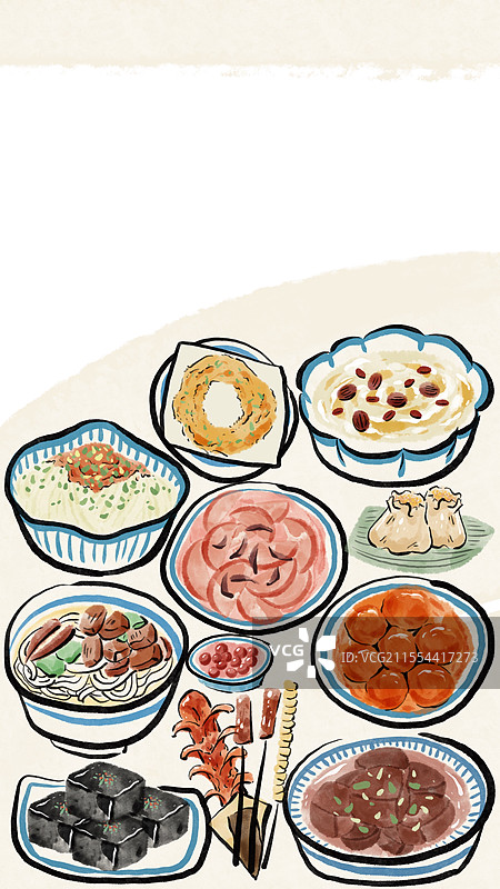 国潮风长沙美食插画图片素材