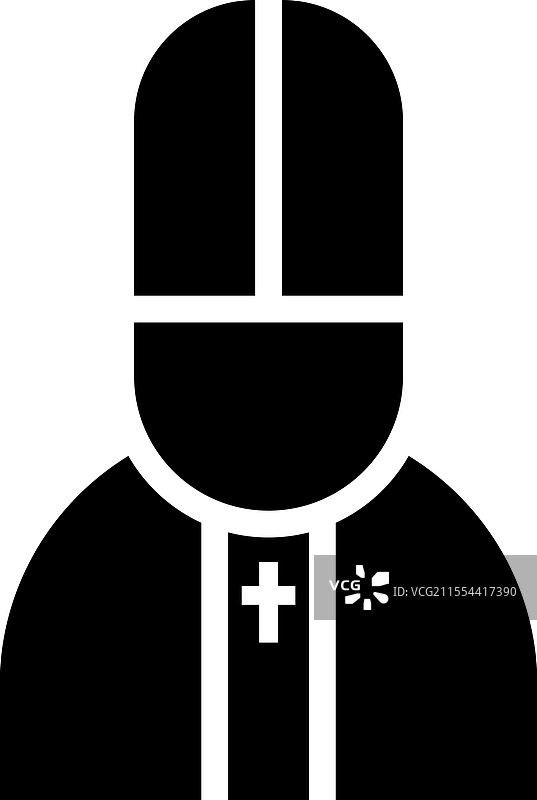 教皇天主教男子教堂主教图标黑色图片素材
