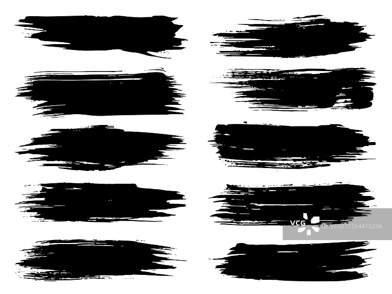 一组手工制作的艺术黑色颜料图片素材