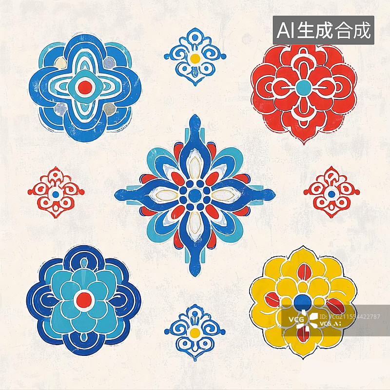 【AI数字艺术】风传统花纹背景图片素材