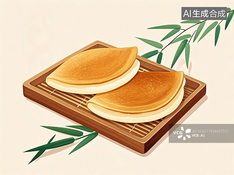【AI数字艺术】蛋烘糕，手绘画风格美食图片素材