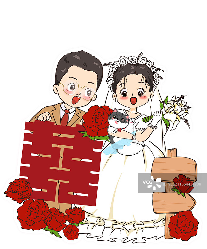 婚礼迎宾牌/卡通图片素材