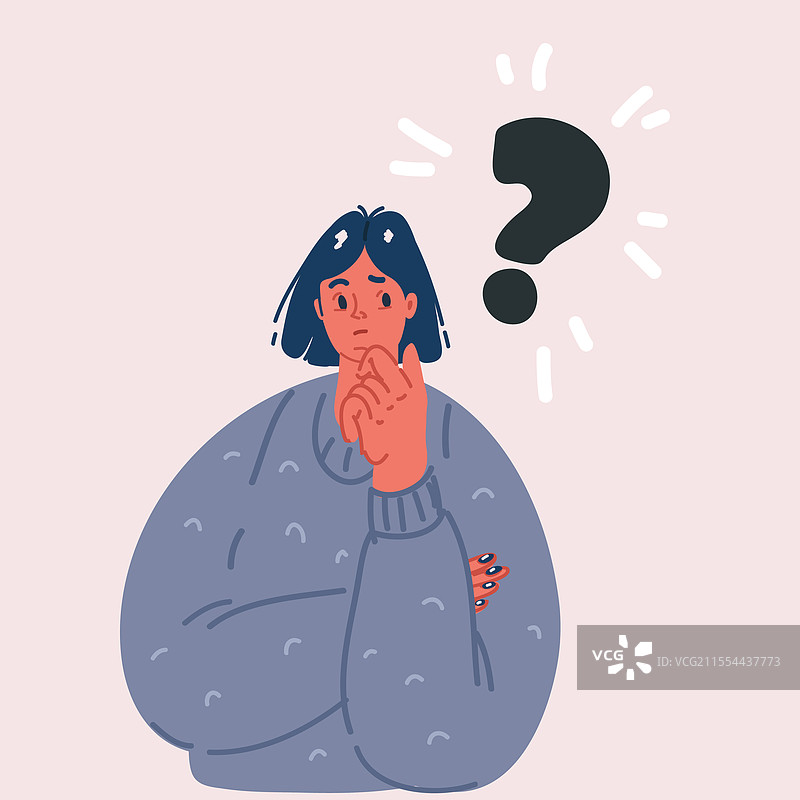 思考中的美丽女孩图片素材