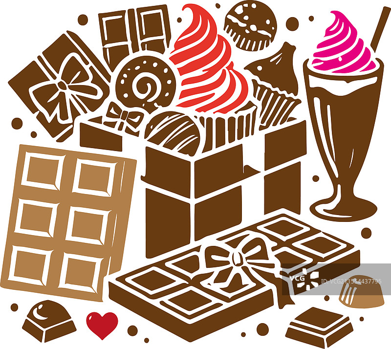 巧克力盒轮廓 2图片素材