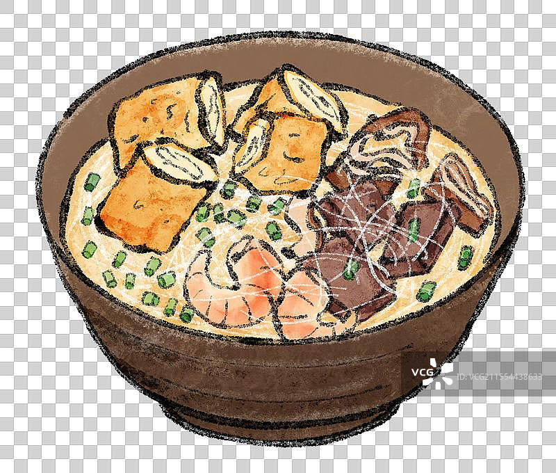 福建泉州美食国风插画-面线糊图片素材