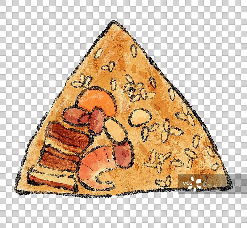 福建泉州美食国风插画-烧肉粽图片素材