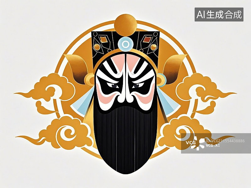 【AI数字艺术】手绘化京剧脸谱人物形象鲁肃（字子敬，继周瑜后的战略家）图片素材
