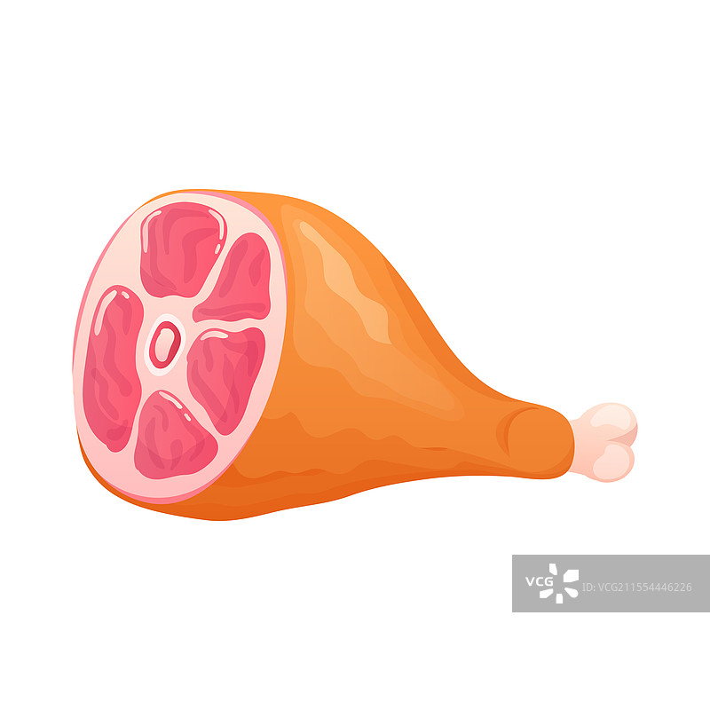 平面设计的熏制猪腿肉产品图片素材