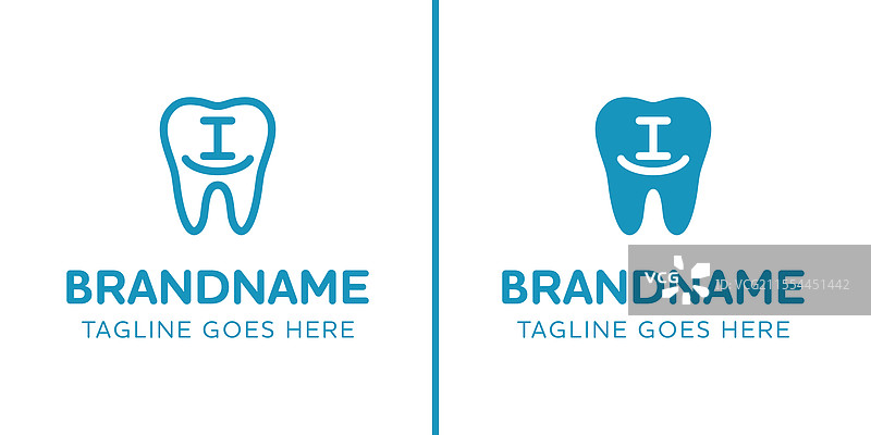 字母i牙齿标志象征牙齿图片素材