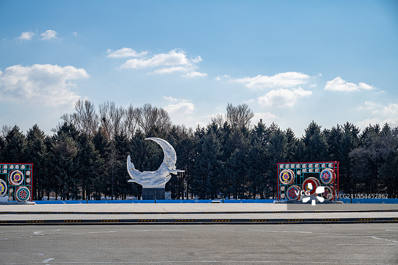 长春净月潭广场广角视野图片素材