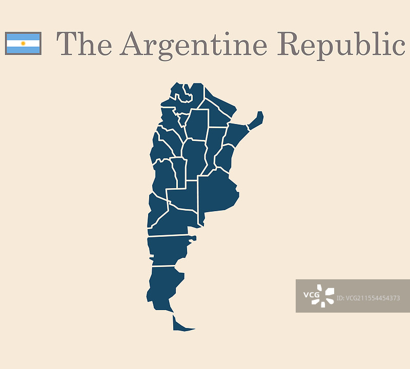 详细的阿根廷地图与国旗图片素材