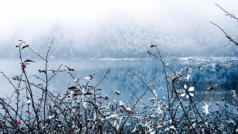 雪后的长海图片素材