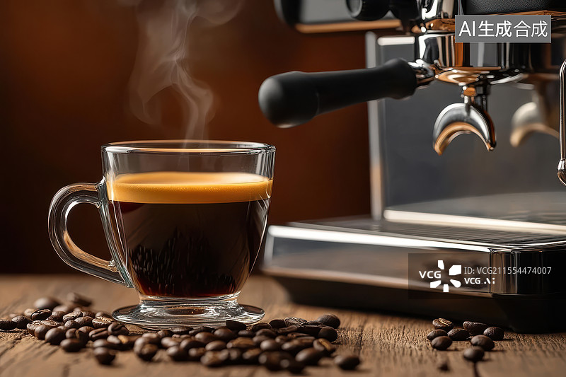 【AI数字艺术】浓缩咖啡的精致艺术图片素材