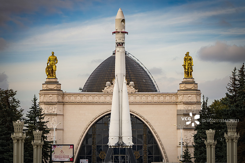 俄罗斯莫斯科全俄展览中心火箭展览图片素材