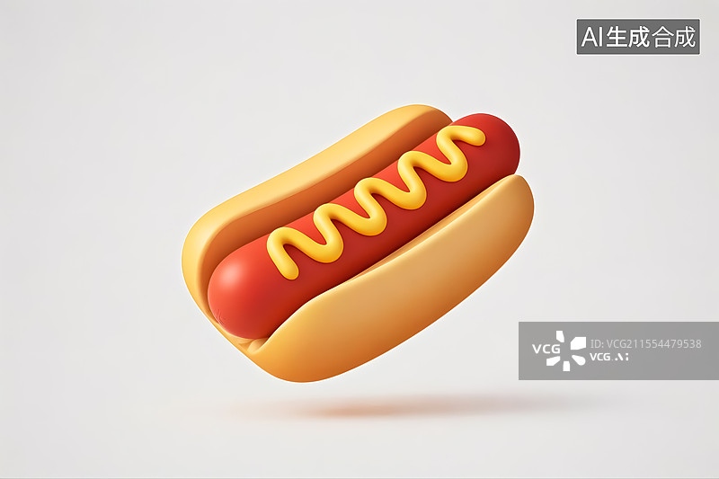 【AI数字艺术】热狗面包插画图片素材
