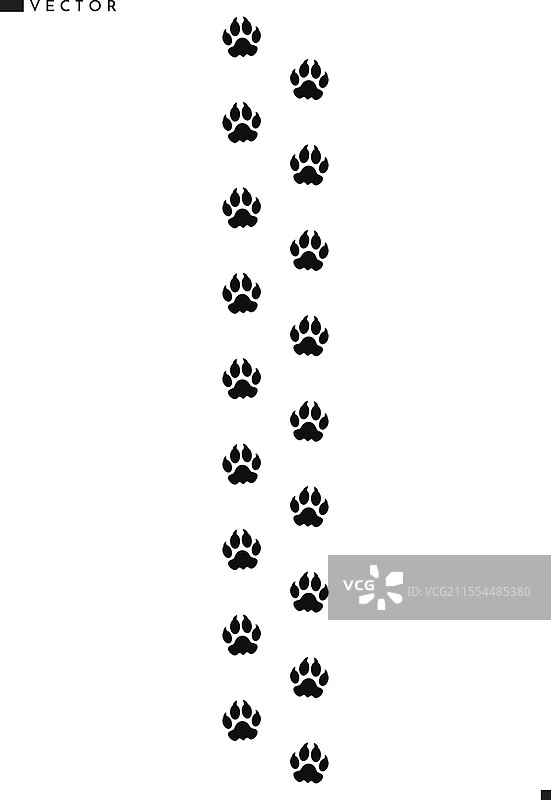 老虎爪印剪影图片素材