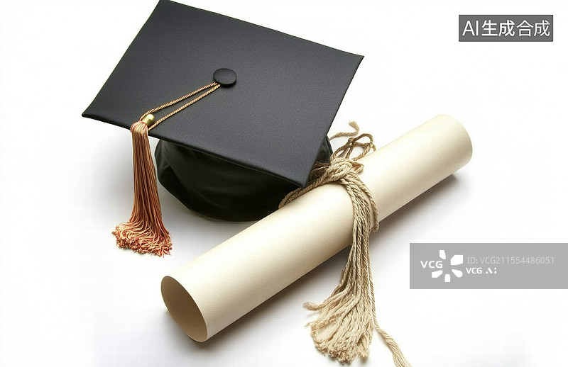 【AI数字艺术】一个复古风格的毕业主题背景。图片素材