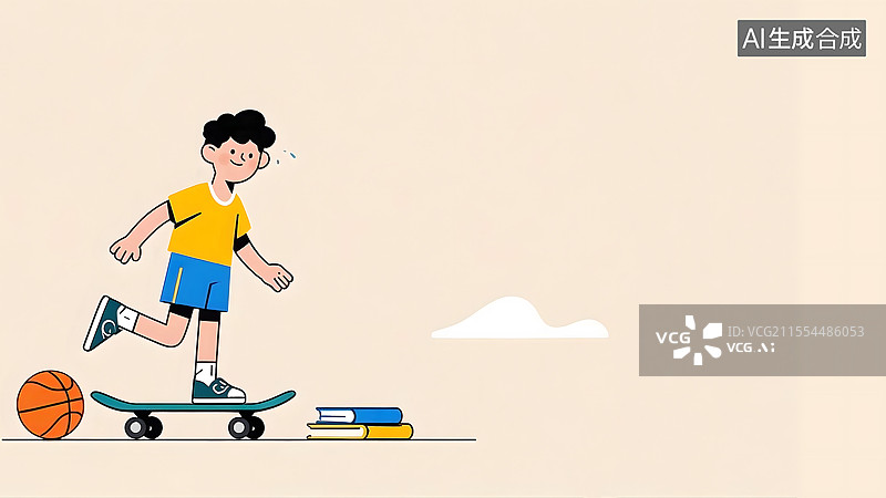 【AI数字艺术】2d卡通学习教育背景居左图片素材
