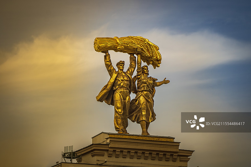 俄罗斯莫斯科全俄展览中心雕塑图片素材