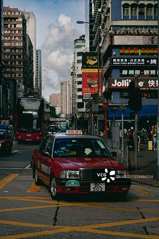 中国香港街景建筑复古摄影图片素材