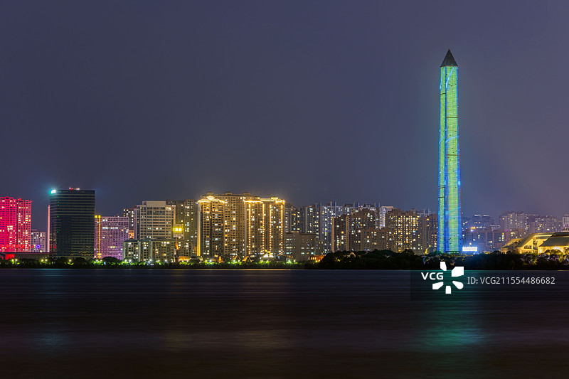 九江八里湖夜景图片素材