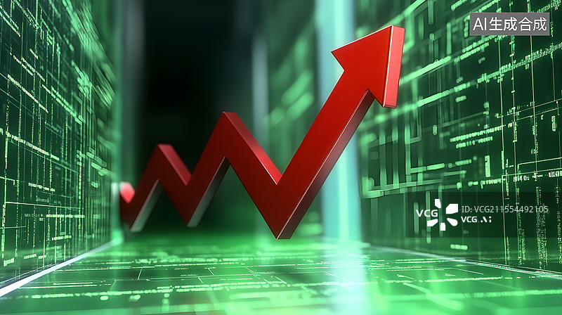 【AI数字艺术】正向增长箭头图片素材