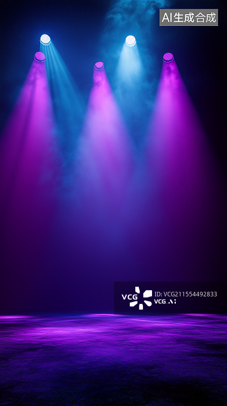【AI数字艺术】紫色的舞台背景效果图片素材