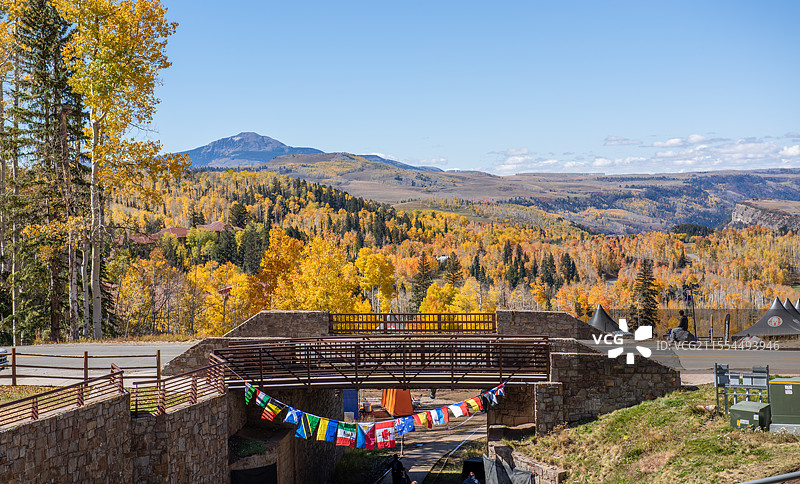 美国科罗拉多Telluride小镇的秋景图片素材