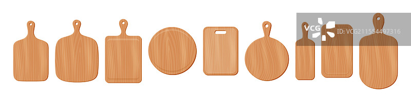 卡通木质厨房切菜板套装图片素材