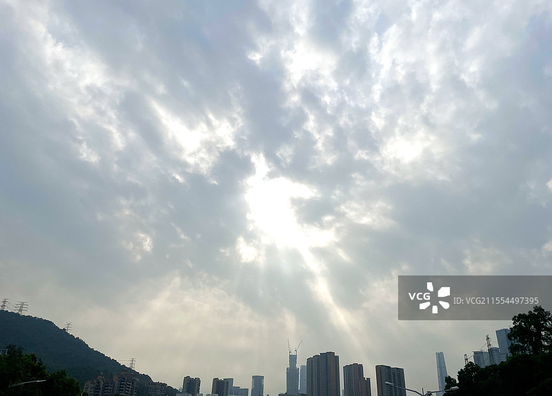 丁达尔效应 天空 云层 自然图片素材