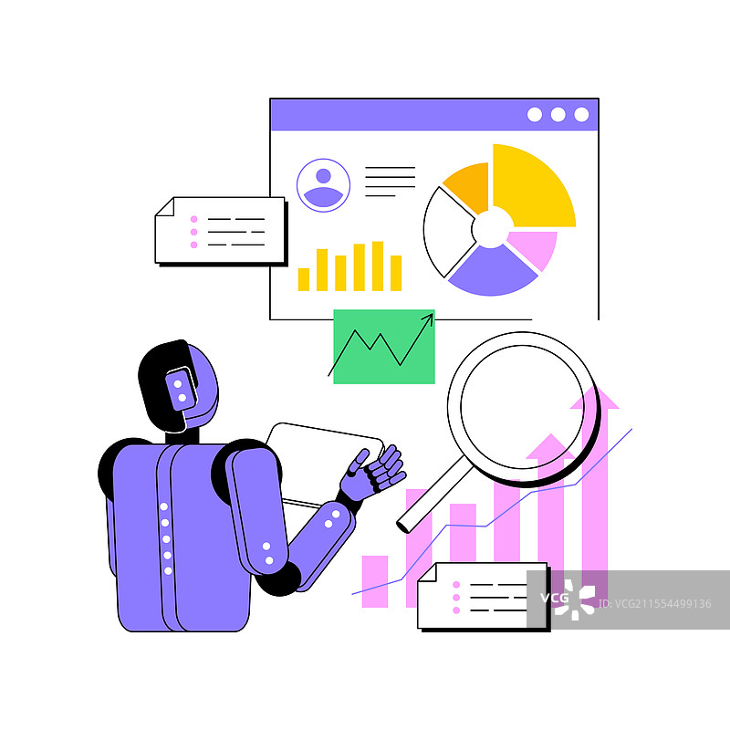 AI增强的竞争分析抽象概念图片素材