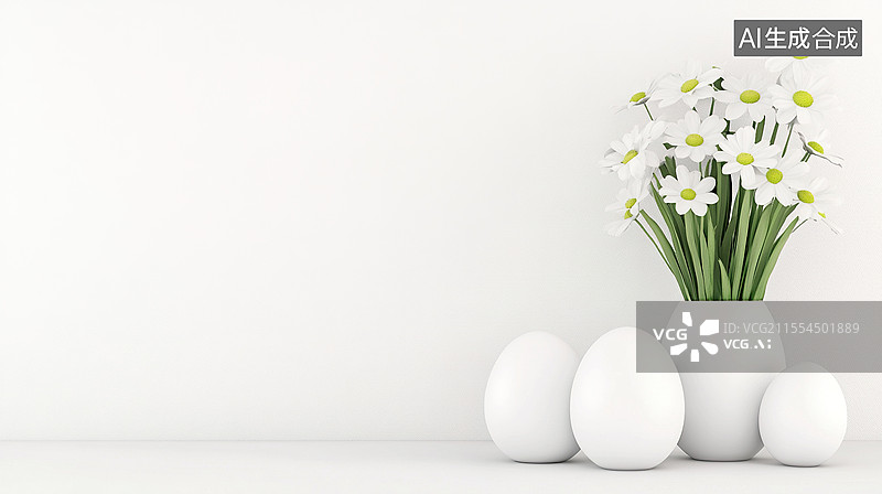 【AI数字艺术】复活节彩蛋和花朵图片素材