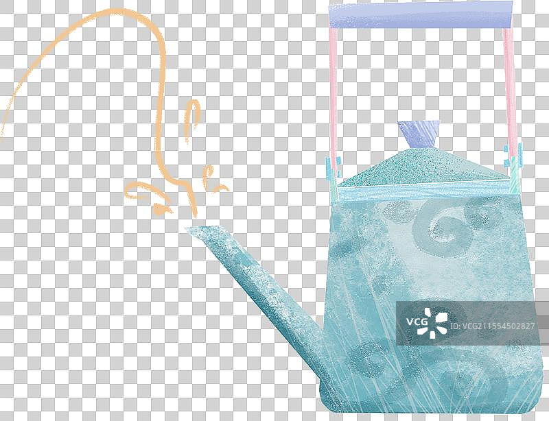 扁平肌理热水壶插画元素图片素材