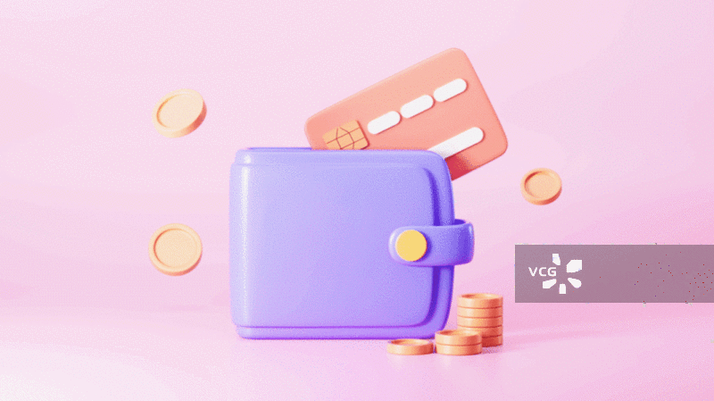 卡通钱包和银行卡银行金融类动画图片素材