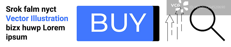 电子商务概念与放大购买按钮图片素材