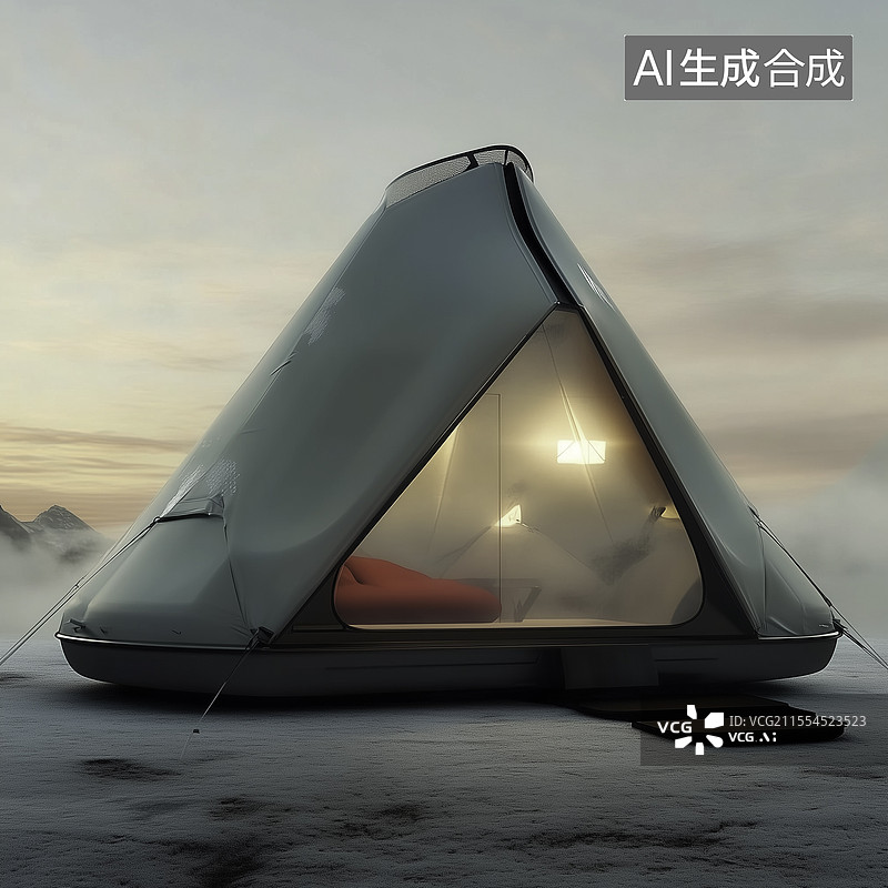 【AI数字艺术】产品设计未来户外野营帐篷图片素材