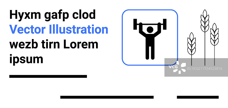 抽象的健身与农业概念与文字图片素材