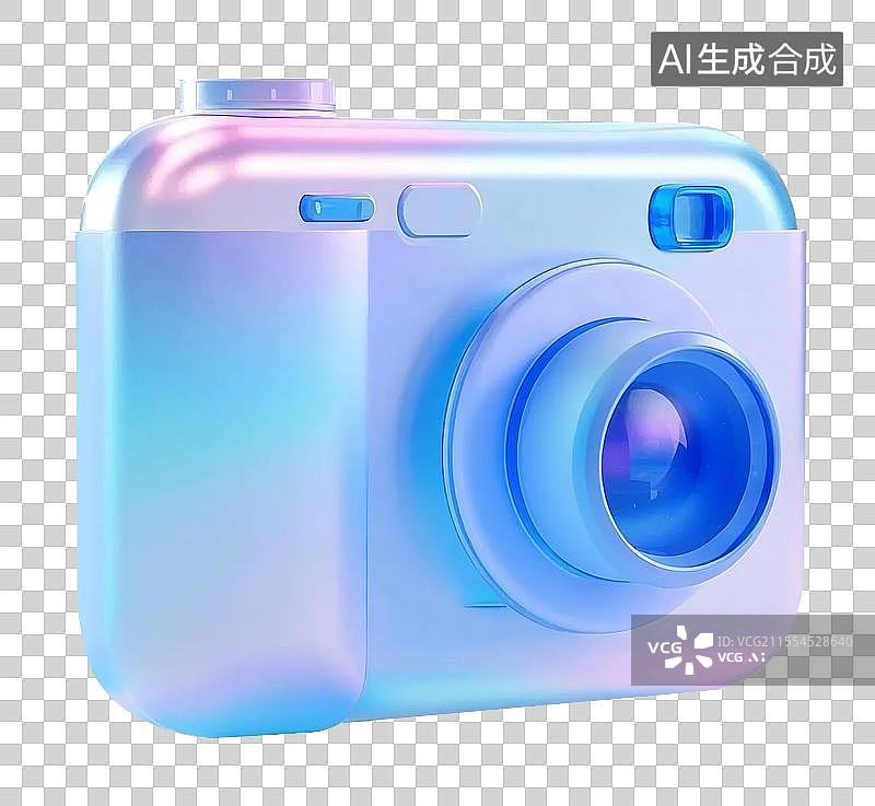 【AI数字艺术】3D相机多巴胺渐变磨砂玻璃质感模型免抠元素图片素材