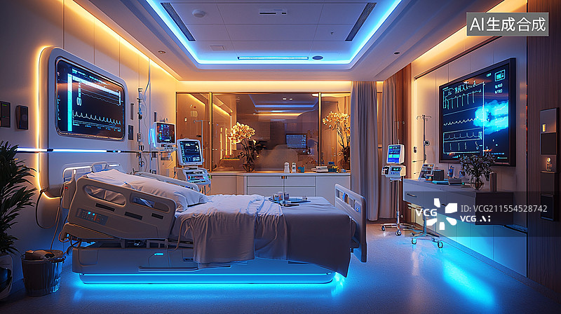 【AI数字艺术】重症监护室设备图片素材