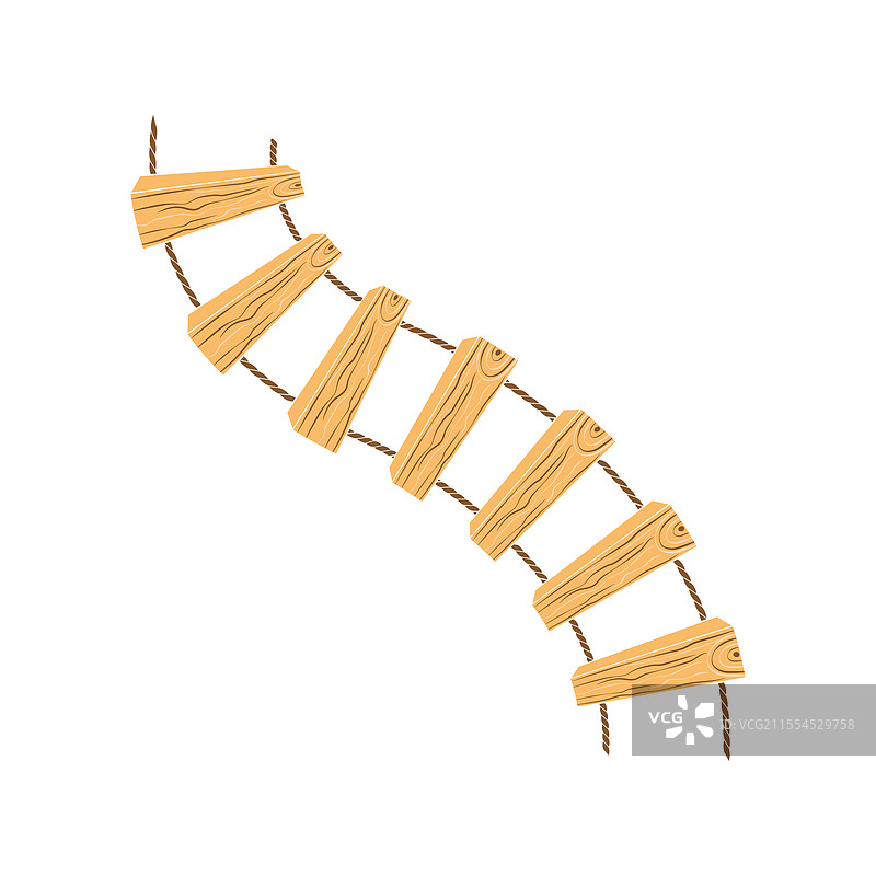 带有绳索和木板的梯子设计图片素材