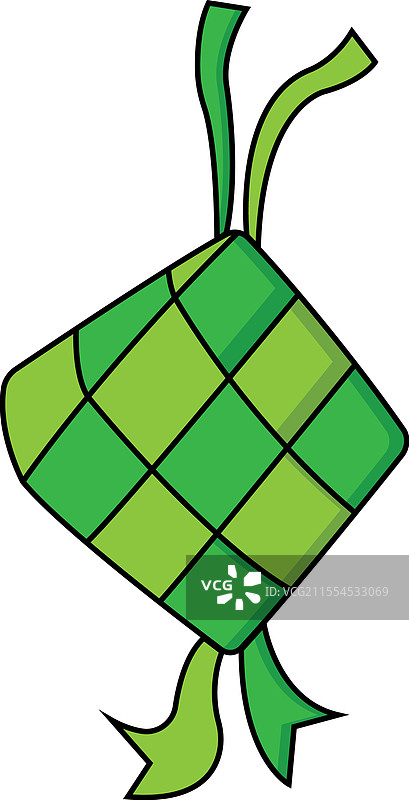 椰浆饭或米饭粽，亚洲传统美食图片素材