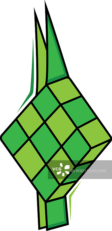 椰浆饭或米饭粽子，亚洲传统美食图片素材