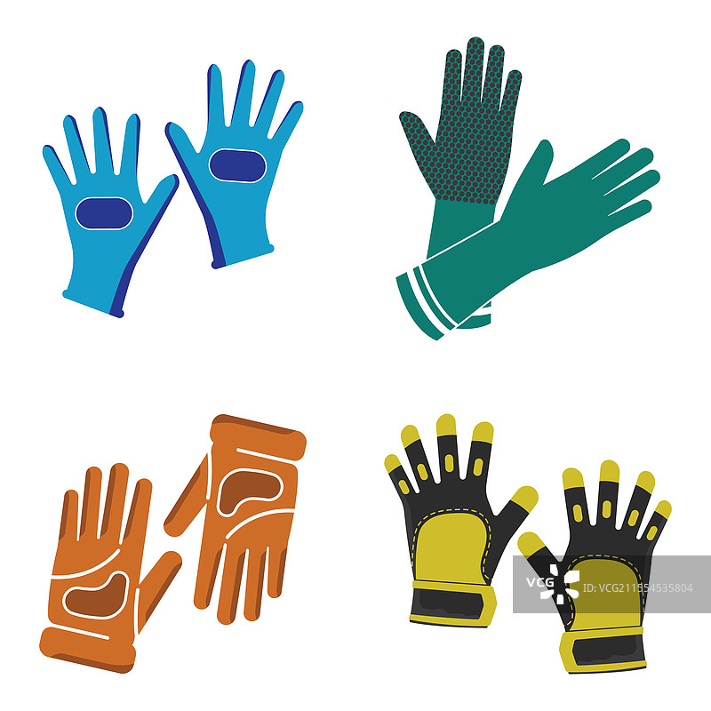 厚实的建筑工人保护手套图标图片素材